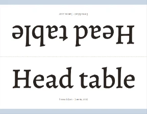 Preview of a table number card folded into a tent, here labeled Head table